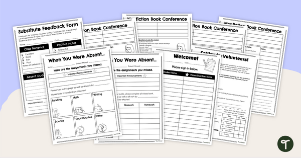 Go to Editable Teacher Forms for the Classroom teaching resource