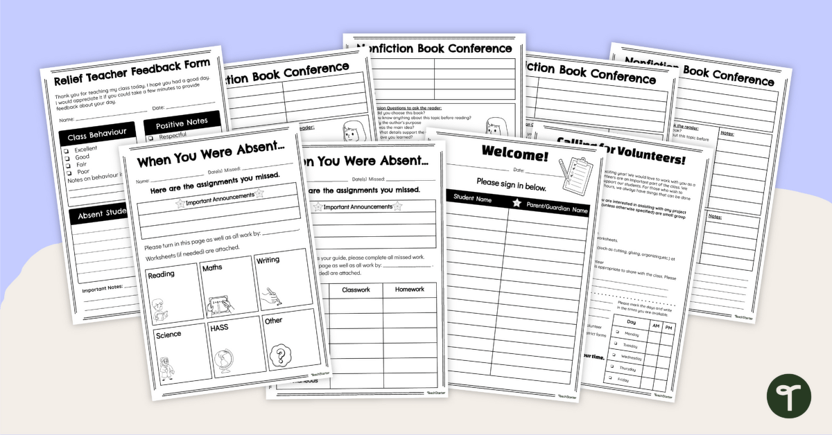 Editable Teacher Forms for the Classroom (9 Form Bundle) teaching resource