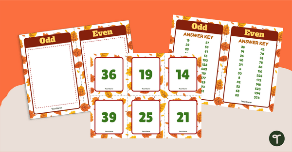 Go to It's Autumn! Odd and Even Number Sort teaching resource