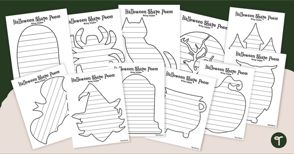 Image of Halloween Shape Poem Templates