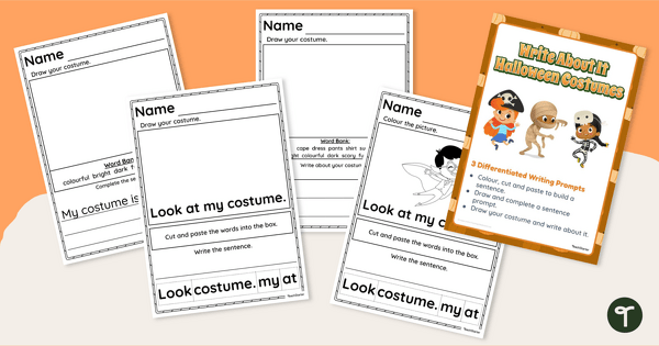 Go to Write About Halloween Costumes! Year 1 Worksheets teaching resource