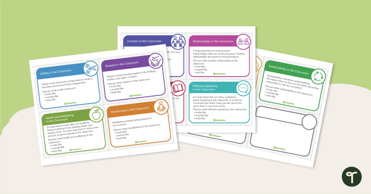 Classroom Behaviour Discussion Cards teaching resource