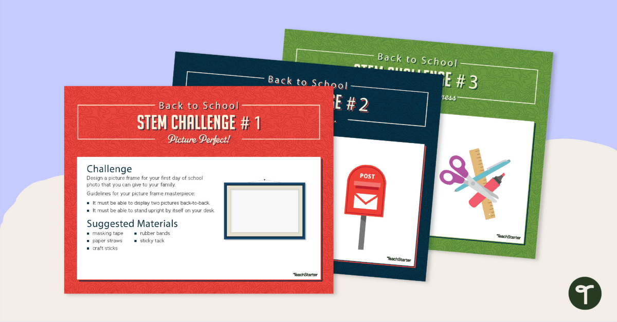 Back to School STEM Challenge Cards for Years 1-3 teaching resource