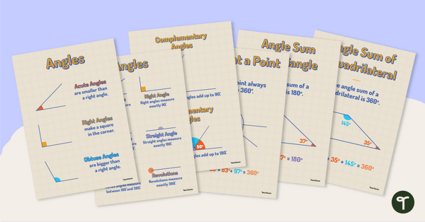 Image of Types of Angles Poster Pack