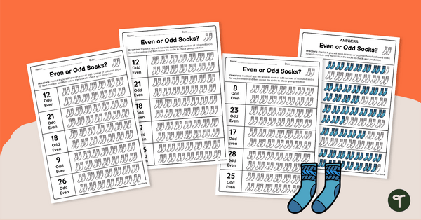 Go to Even or Odd Socks Worksheets teaching resource