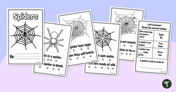 Go to Printable Spider Book - Year 2 Informational Text teaching resource