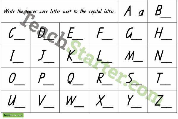 Writing Lower Case Letters teaching resource