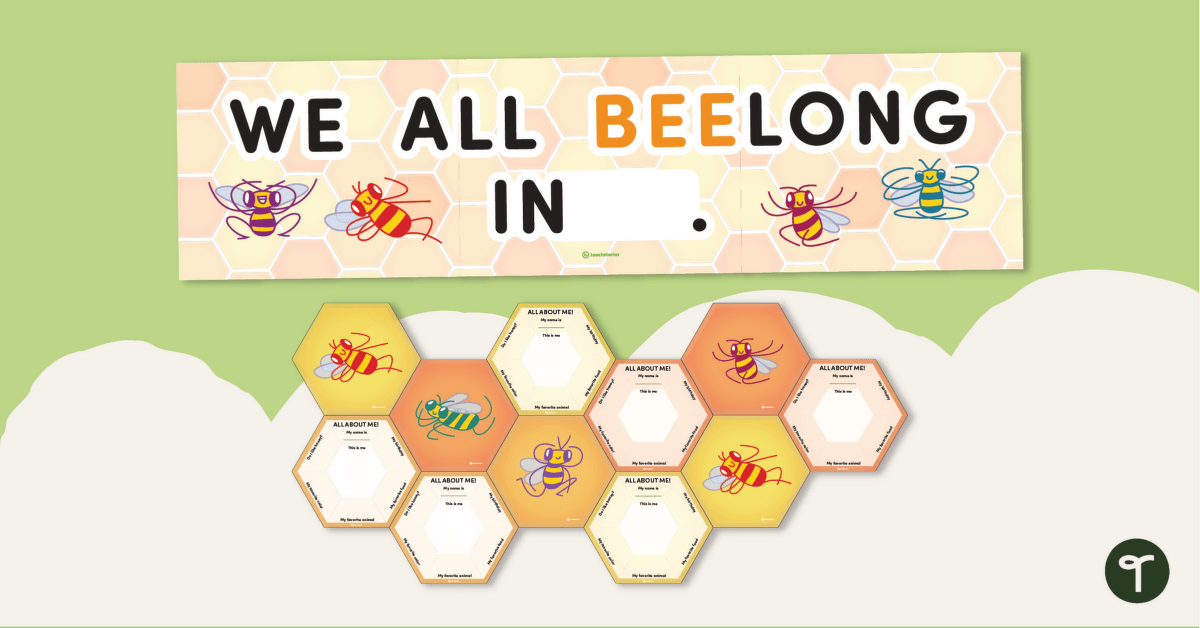 All About Me — Beehive-Themed Classroom Display teaching resource