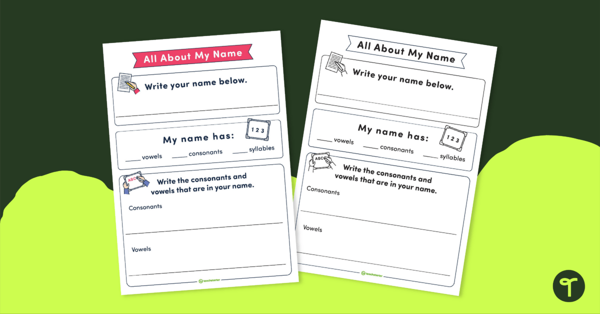 All About My Name Worksheet teaching resource