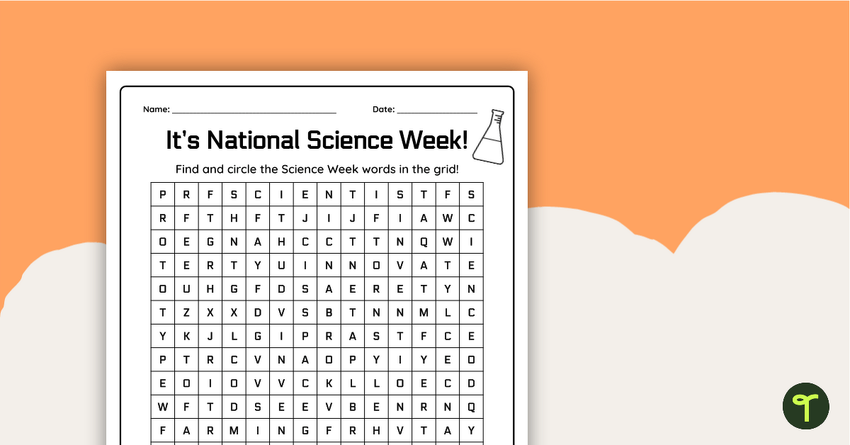 Science Week Word Search - Upper Years teaching resource
