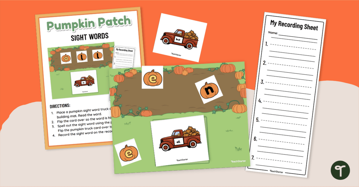 Pumpkin Patch Sight Word Activity teaching resource
