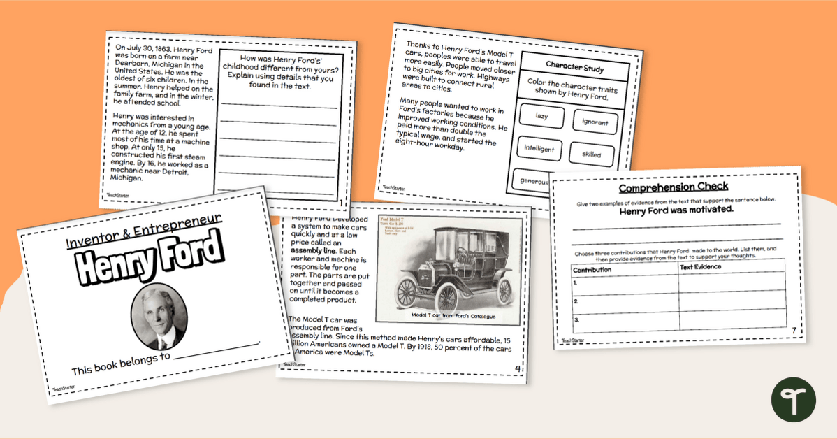 Henry Ford Mini Book - Famous Inventor Activity teaching resource