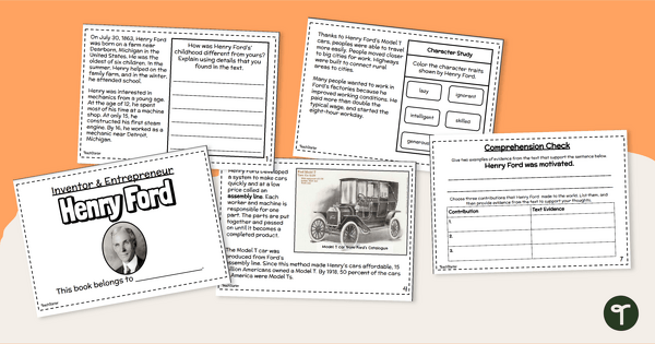 Henry Ford Mini Book - Famous Inventor Activity