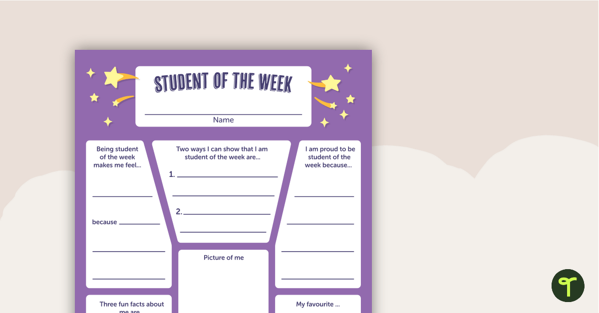Student of the Week – Lower Grades teaching resource