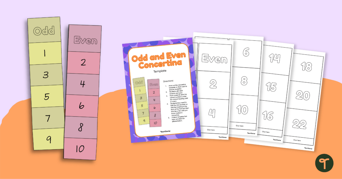 Odd and Even Concertina Template teaching resource