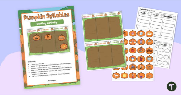 Go to Pumpkin Syllables Sorting Center teaching resource