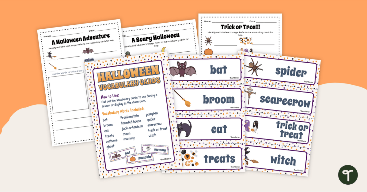 Halloween Words - Vocabulary and Writing Centre teaching resource