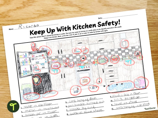 Fire Safety for Kids - Kitchen Safety Worksheets teaching resource