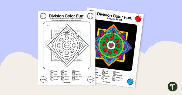 Go to Color by Number - Division Facts Mixed (1–12) teaching resource