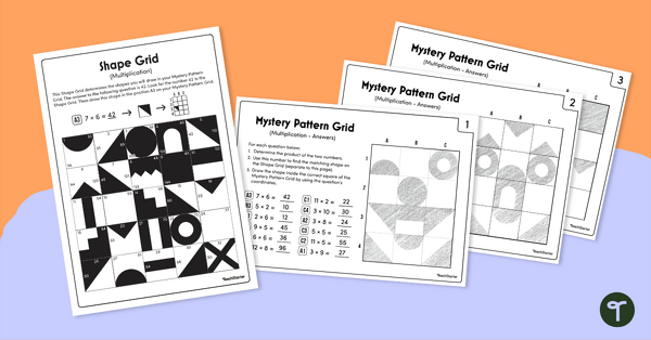 Image of Mystery Pattern Grids (Multiplication)
