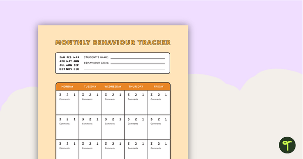 Go to Monthly Behaviour Tracker teaching resource