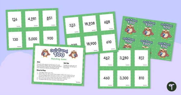 Go to Owls Round, TOO Matching Game teaching resource