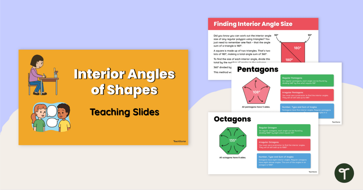 Interior Angles of Shapes Teaching Slides teaching resource
