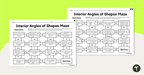 Go to Interior Angles of Shapes – Differentiated Mazes teaching resource