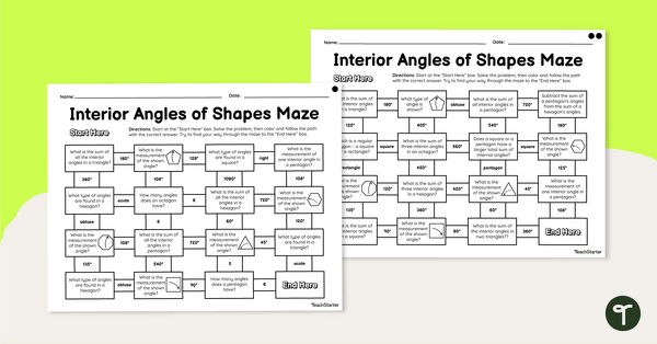 Go to Interior Angles of Shapes – Differentiated Mazes teaching resource