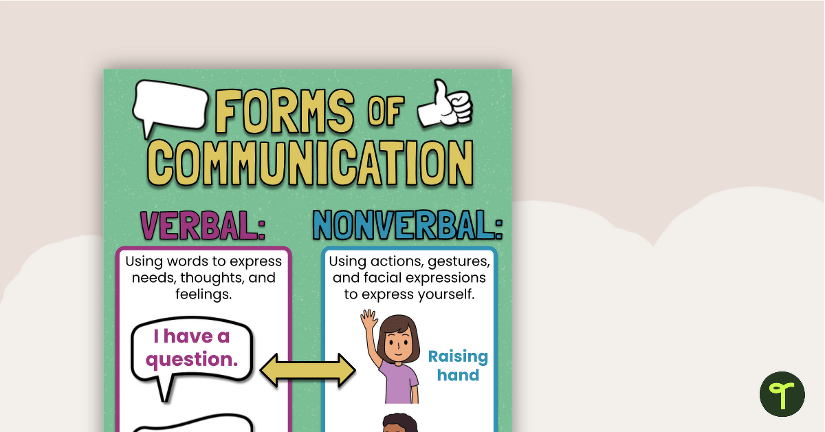Verbal and Nonverbal Communication Poster teaching resource
