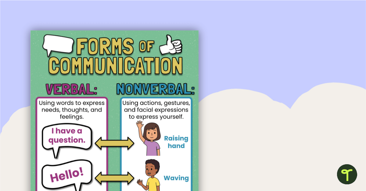 Verbal and Nonverbal Communication Poster teaching resource