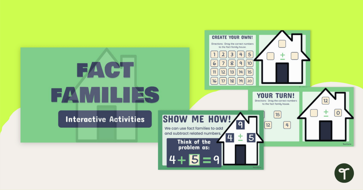Fact Families (Addition and Subtraction) Interactive Activity teaching resource