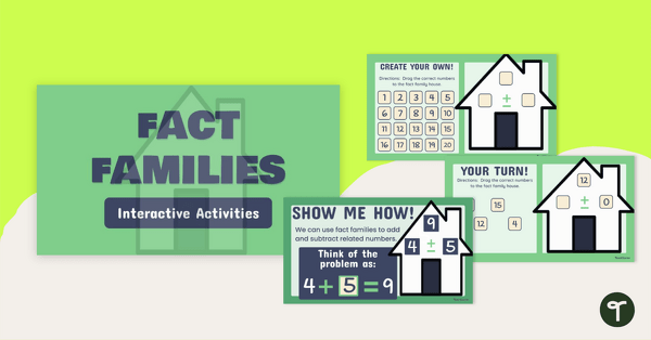 Go to Fact Families (Addition and Subtraction) Interactive Activity teaching resource