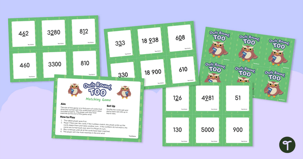 Go to Owls Round, TOO Matching Game teaching resource