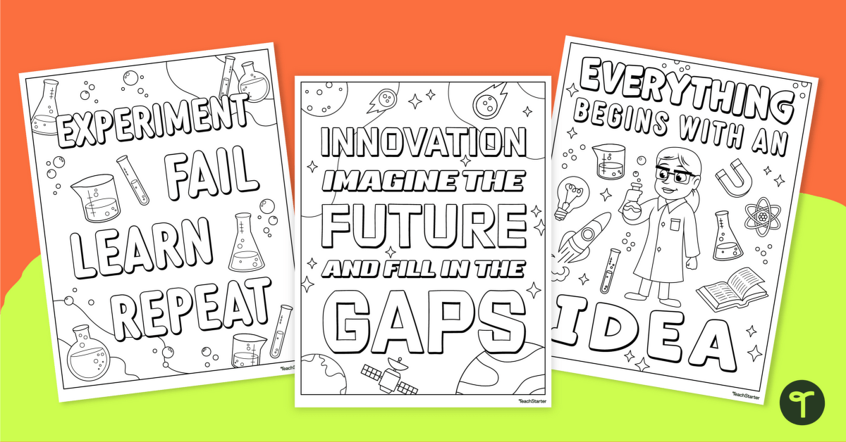 National Science Week Colouring Pages teaching resource