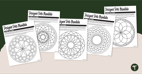 Go to Designer Dots - Dot Day Mandala Coloring Sheets teaching resource