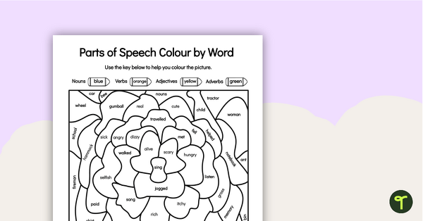 Go to Parts of Speech Colouring Worksheet (Nouns, Verbs, Adjectives, Adverbs) teaching resource