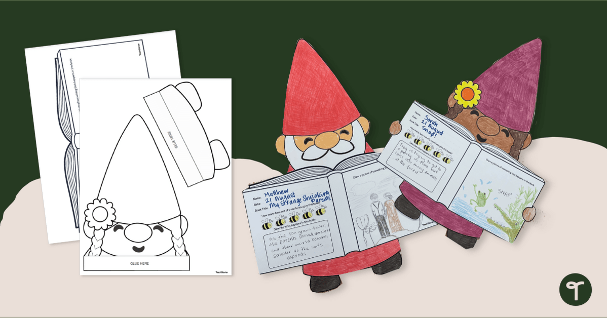 Garden Gnome Book Review Template teaching resource