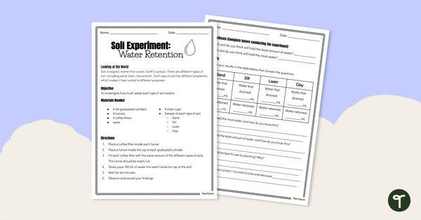 Go to Water Retention in Soils – Science Experiment teaching resource