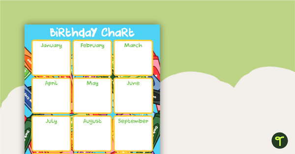 Go to Crayons - Happy Birthday Chart teaching resource