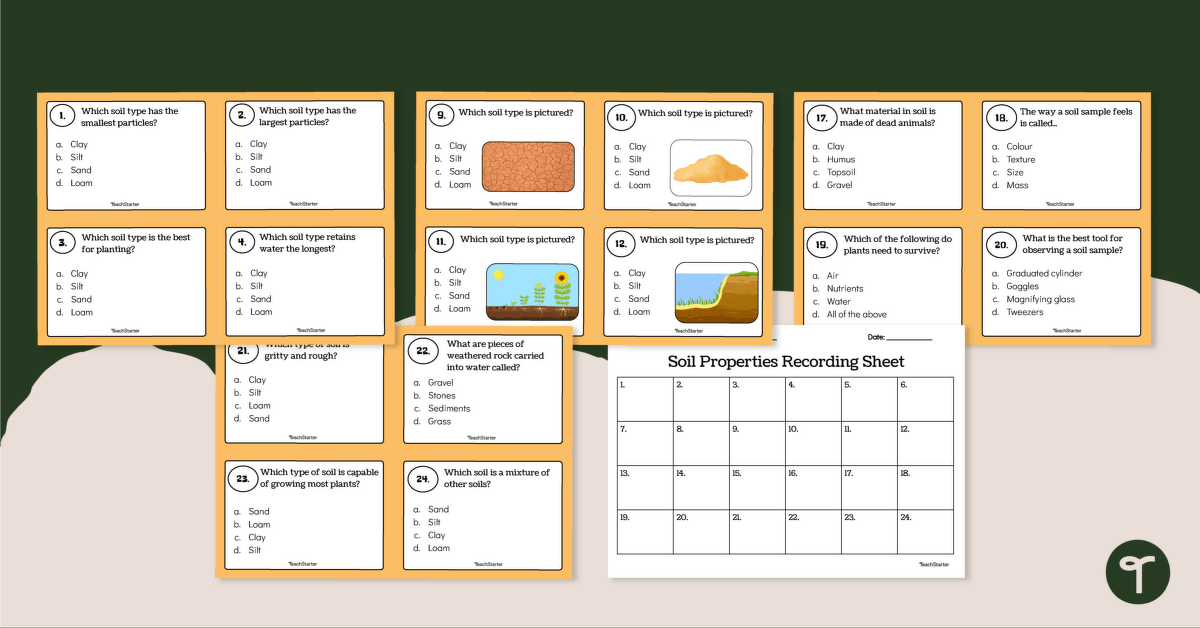 Properties of Soil Task Cards teaching resource