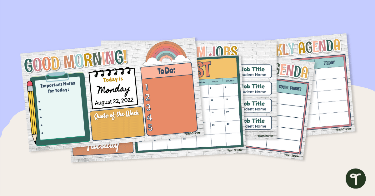 Classroom Morning Routine and Timetable Slides teaching resource