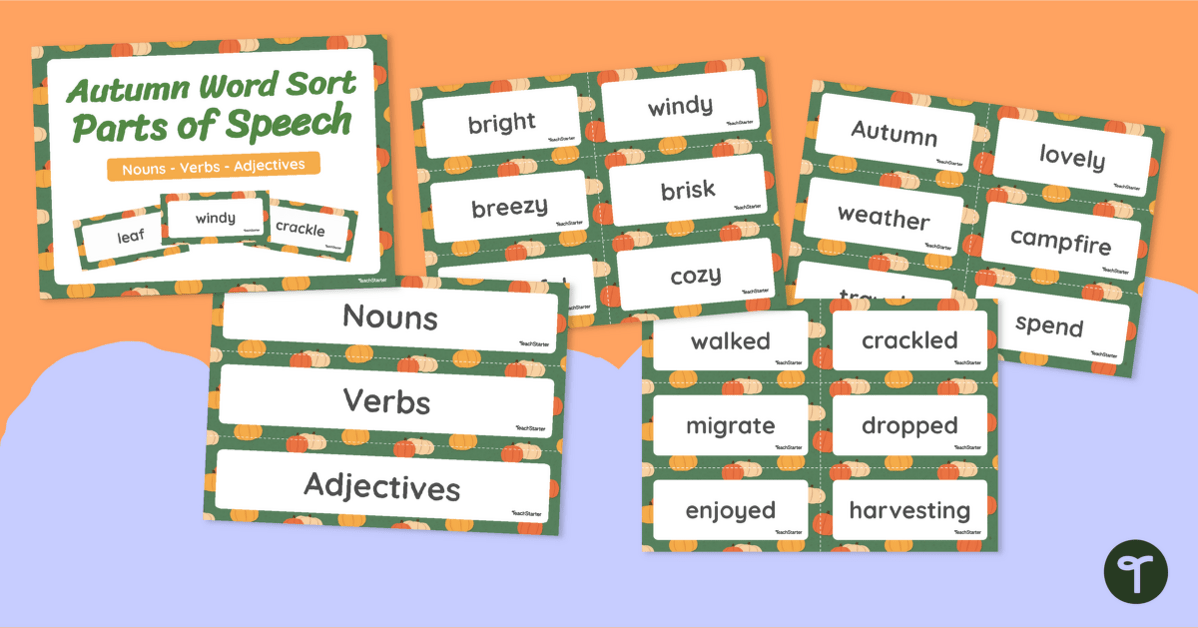 Autumn Parts of Speech Sort teaching resource