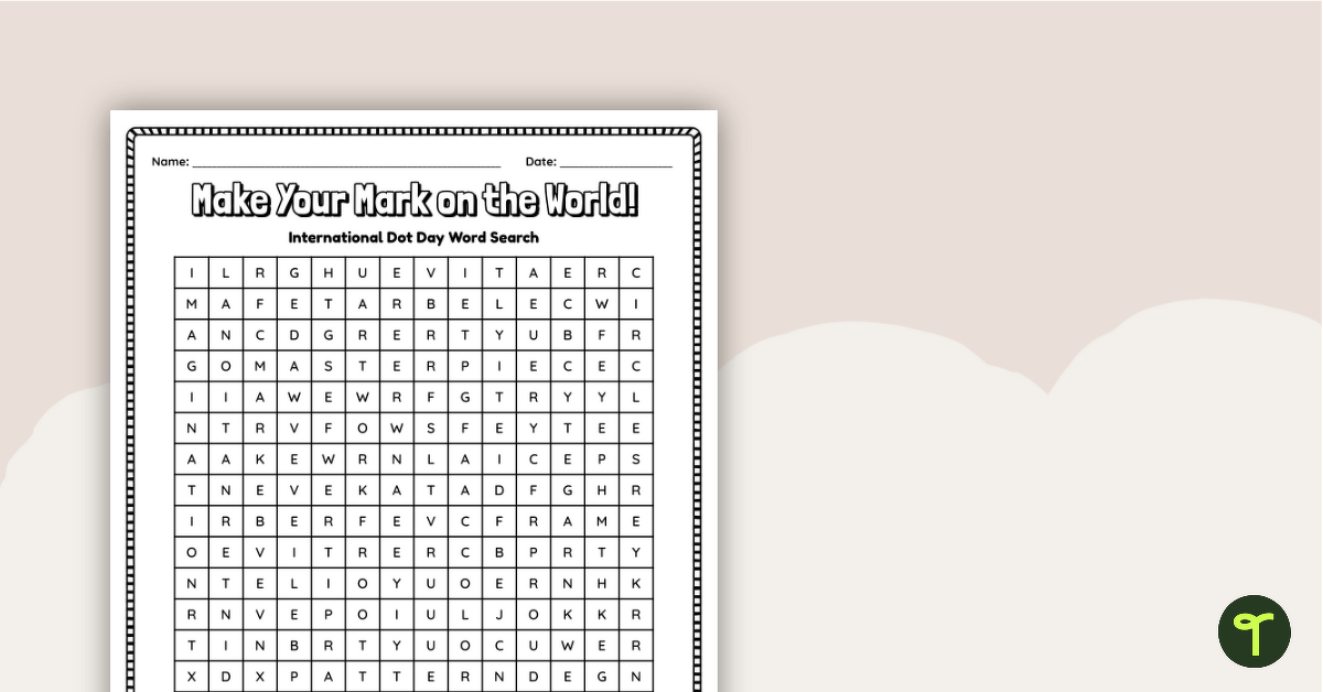 Dot Day Growth Mindset Word Search teaching-resource