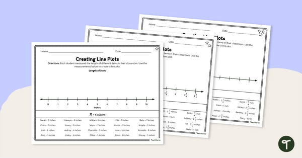 Go to Differentiated Line Plot Worksheet teaching resource