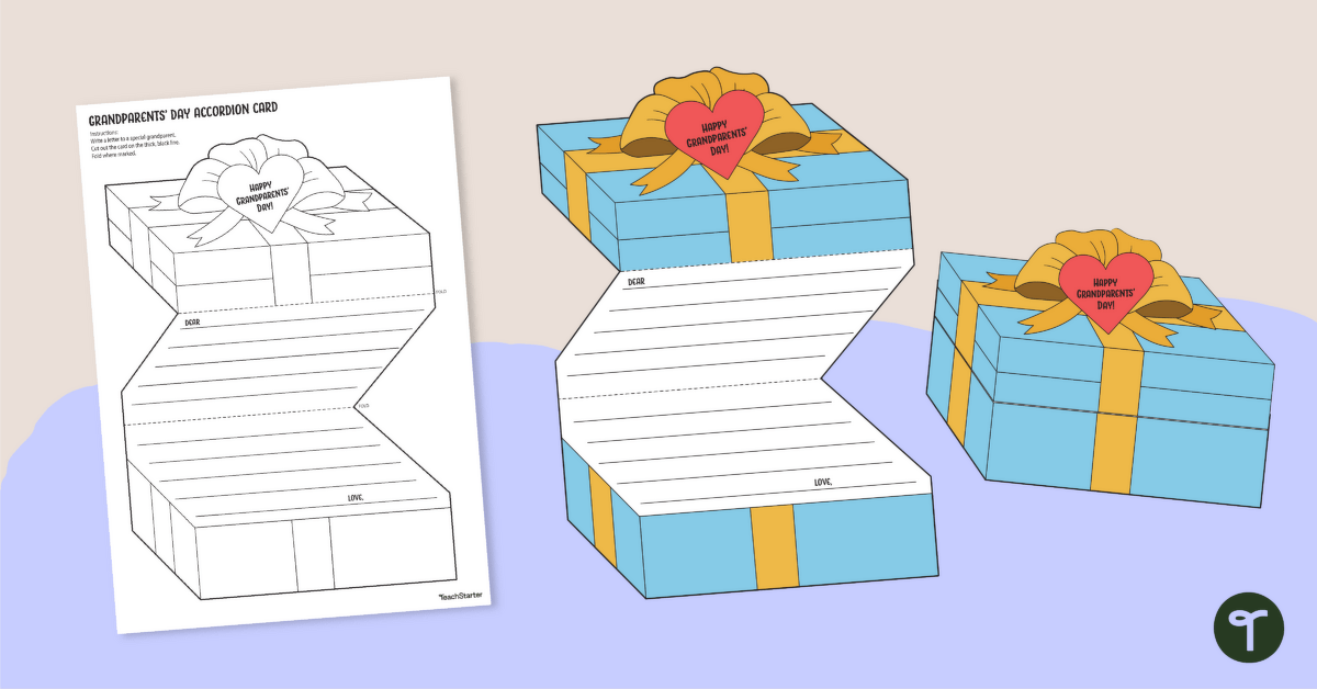 Grandparents' Day Gift - Handmade Card Template teaching resource