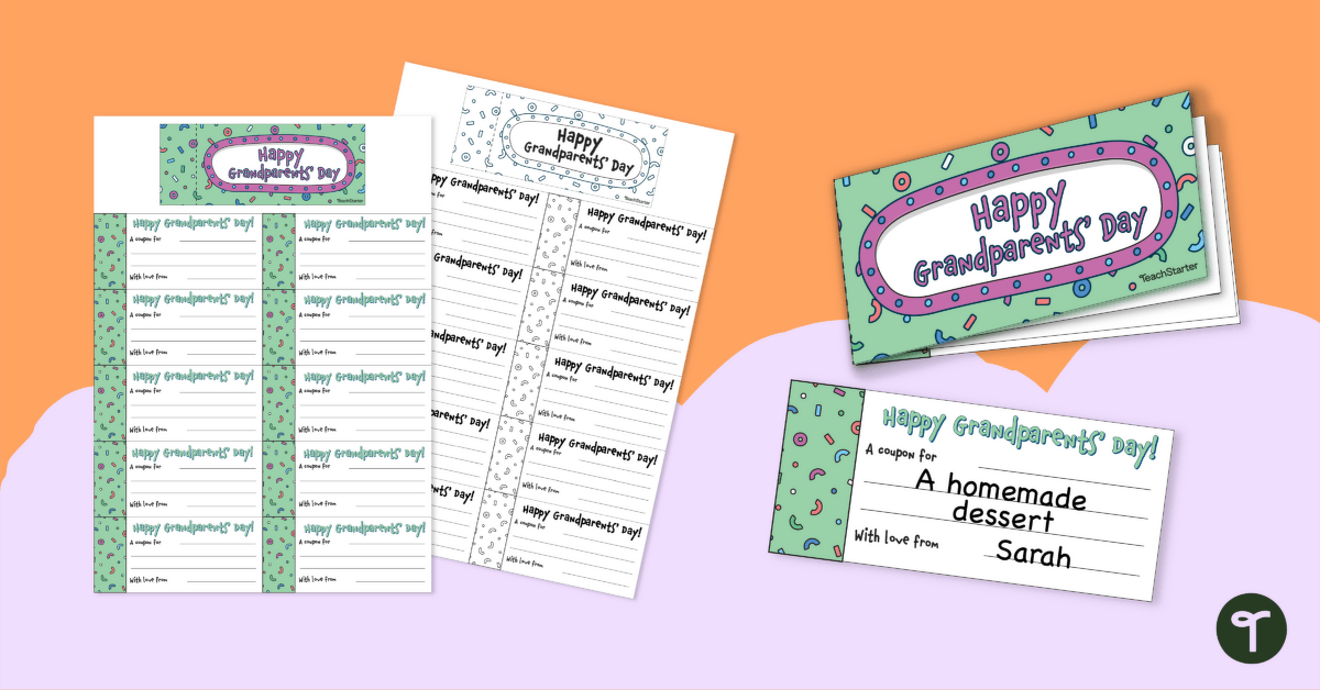 Grandparents' Day Printable Gift Vouchers teaching resource