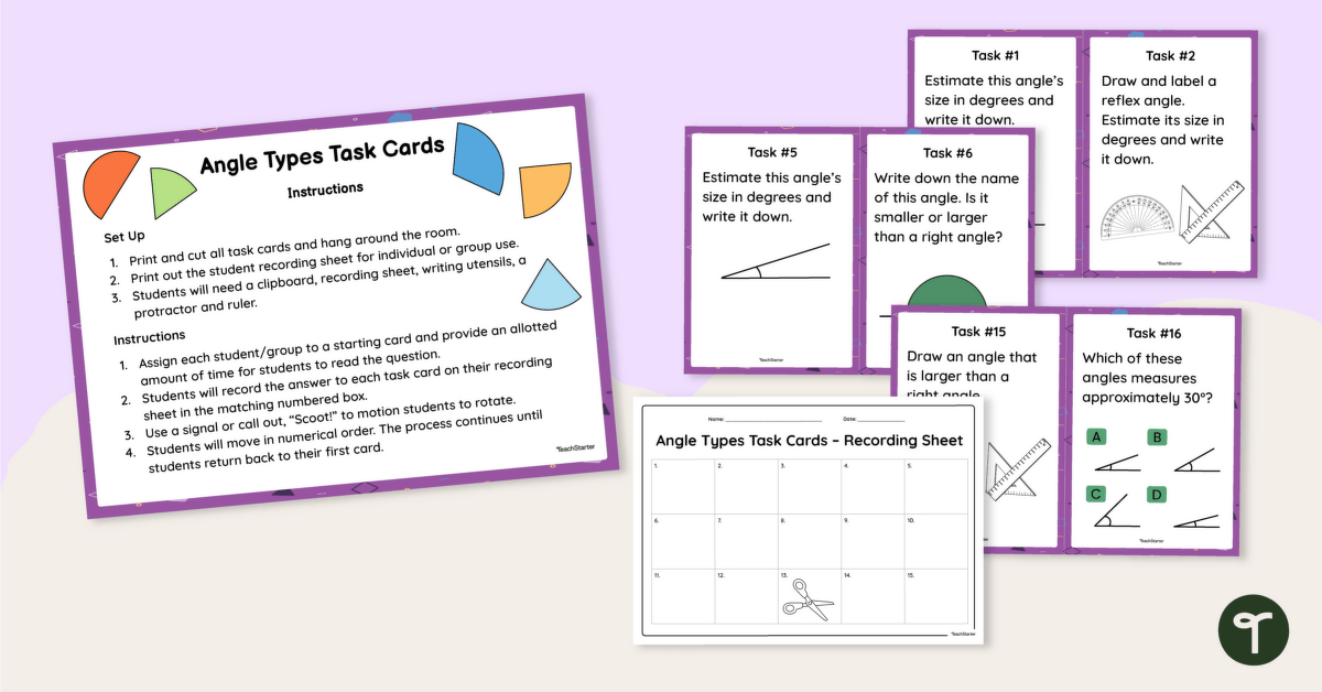 Types of Angles Task Cards teaching resource