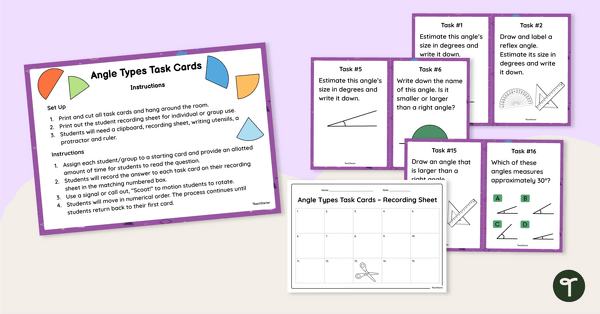 Image of Types of Angles Task Cards
