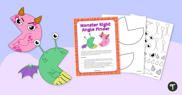 Go to Monster Right Angle Finder Template teaching resource